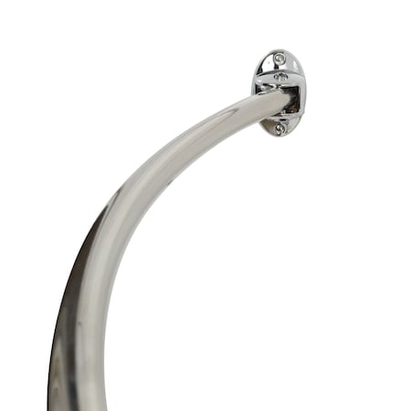 American Pride Rustproof Aluminum Curved Shower Rod, 60 In., Chrome